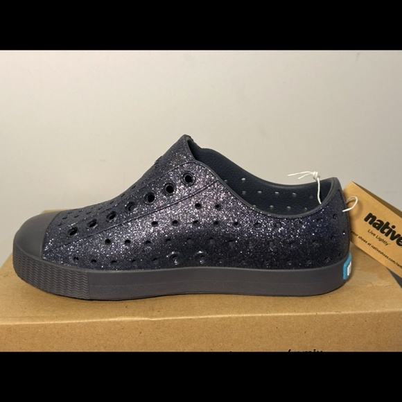 Native Jefferson Bling Slip On Shoes Glittered Onyx Bling/Onyx Little Kids C11 - Picture 9 of 14